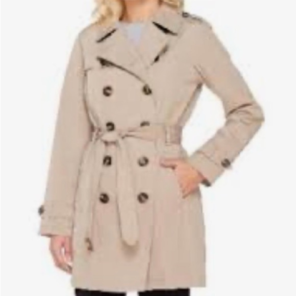 Liz Claiborne Beige Double-Breasted Trench Coat